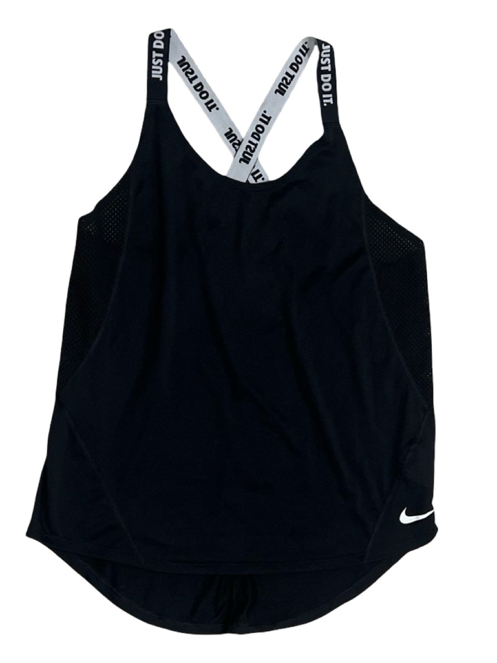 Nike Black Women's Mesh-Panel Training Tank with Branded Straps